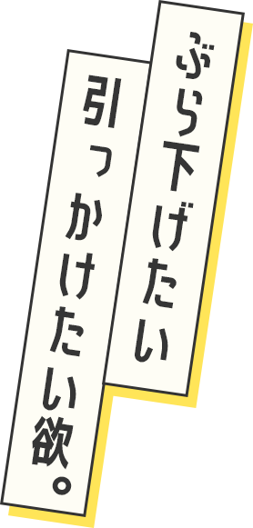 ぶら下げたい 引っかけたい欲。