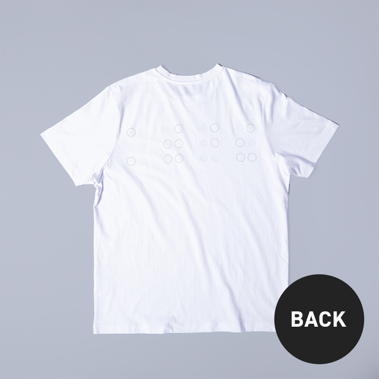 WAVE 点字 チャリティ Tシャツ WHITE